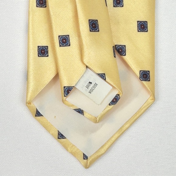 VTG‎ Wembley MCM Yellow Geometric Pattern Necktie Men Accessories - Picture 7 of 11